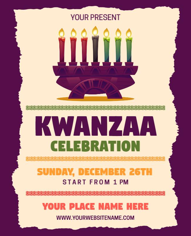 Festive Colorful Kwanzaa Celebration Poster Template