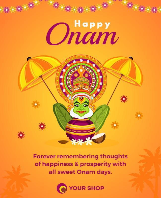 Festive Colorful Onam Celebration with Traditional Design Poster Template