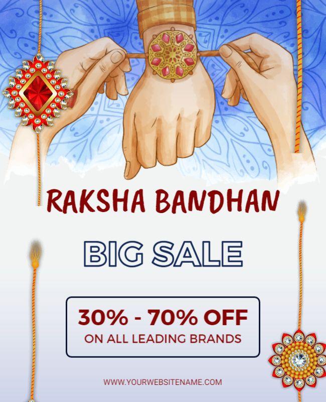 Festive Colorful Raksha Bandhan Big Sale Poster Template