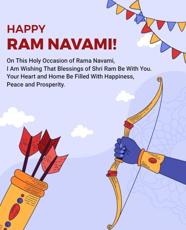 Festive Colorful Ram Navami Celebration Poster Template