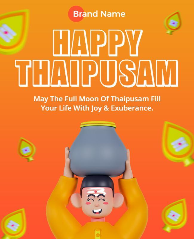 Festive Colorful Thaipusam Celebration Poster Template