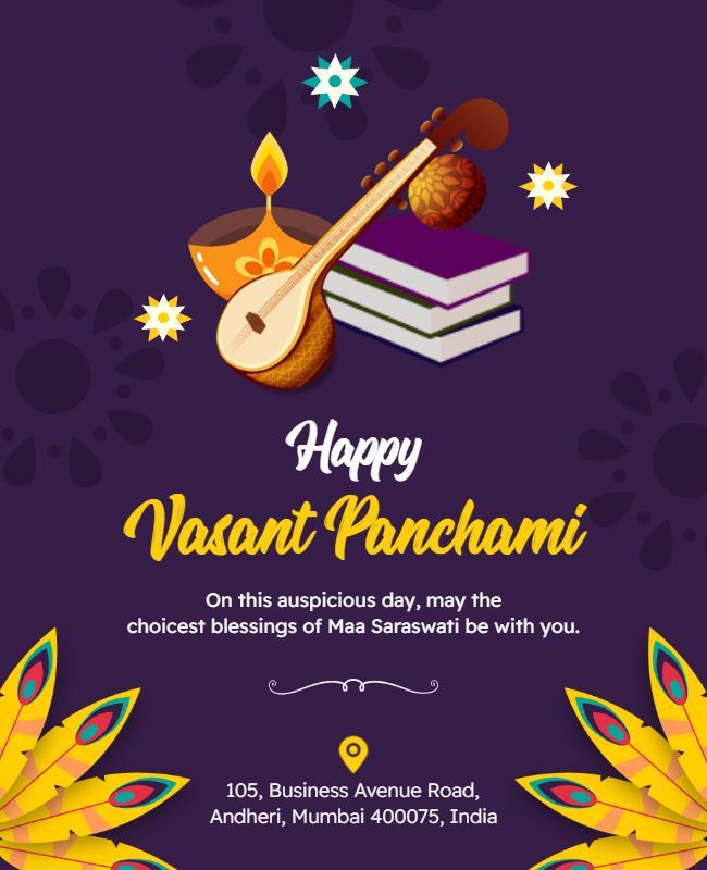Festive Colorful Vasant Panchami Celebration Poster Template