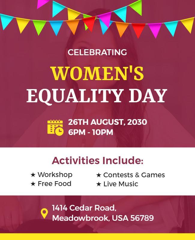 Festive Colorful Women’s Equality Day Celebration Poster Template