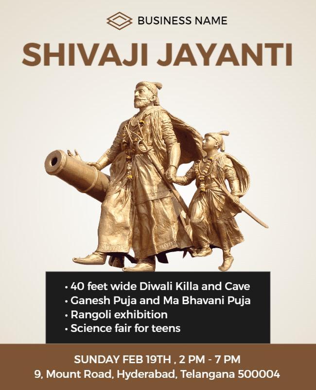Festive Cultural Event Shivaji Jayanti Celebration Poster Template