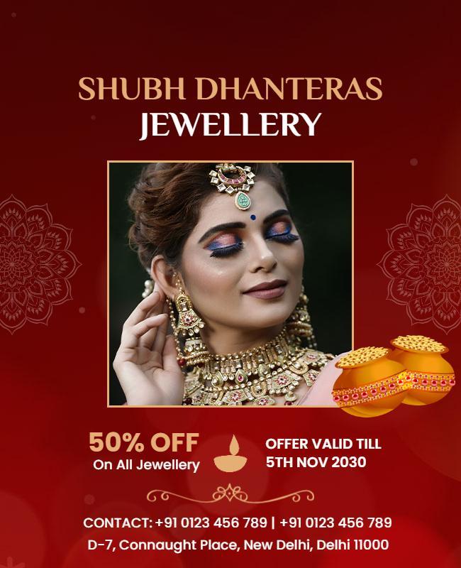 Festive Dhanteras Jewelry Sale Flyer Template