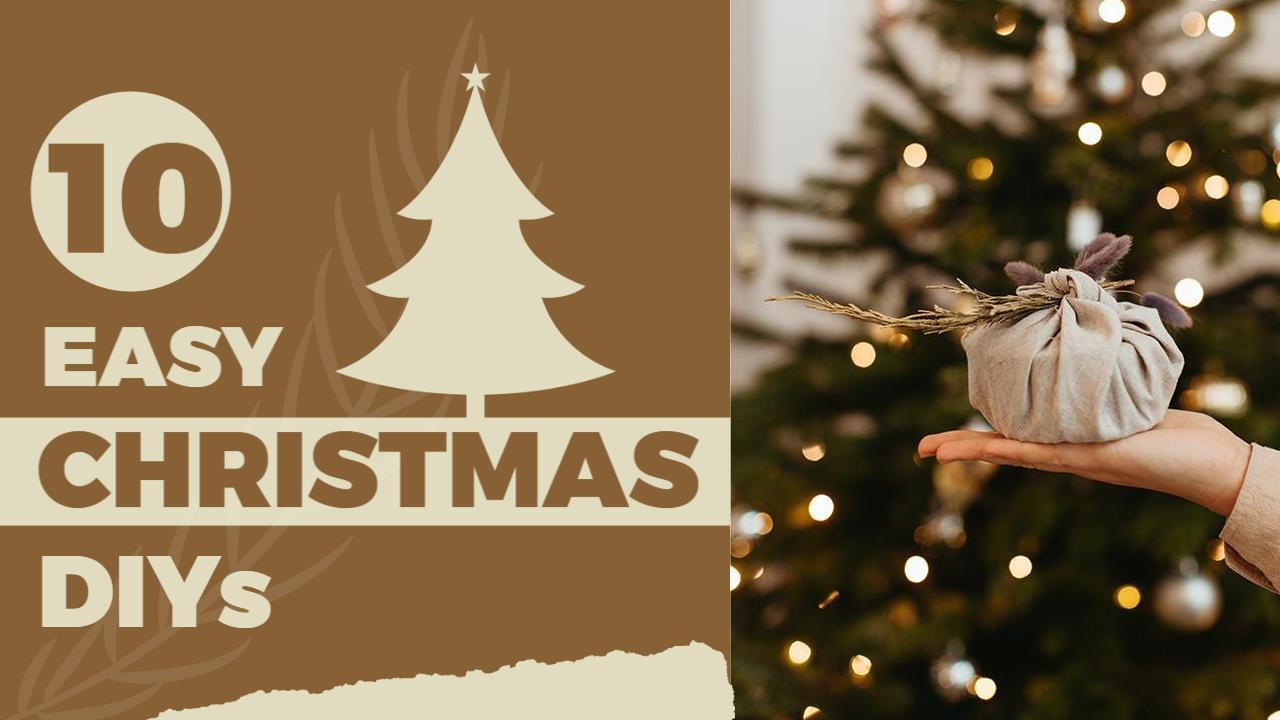 Festive DIY Christmas Crafts Ideas Holiday YouTube Thumbnail Template
