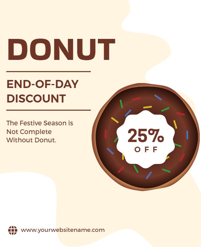 Festive Donut Discount Promotion Flyer Template