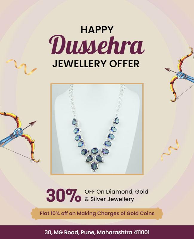 Festive Elegant Dussehra Jewellery Offer Poster Template
