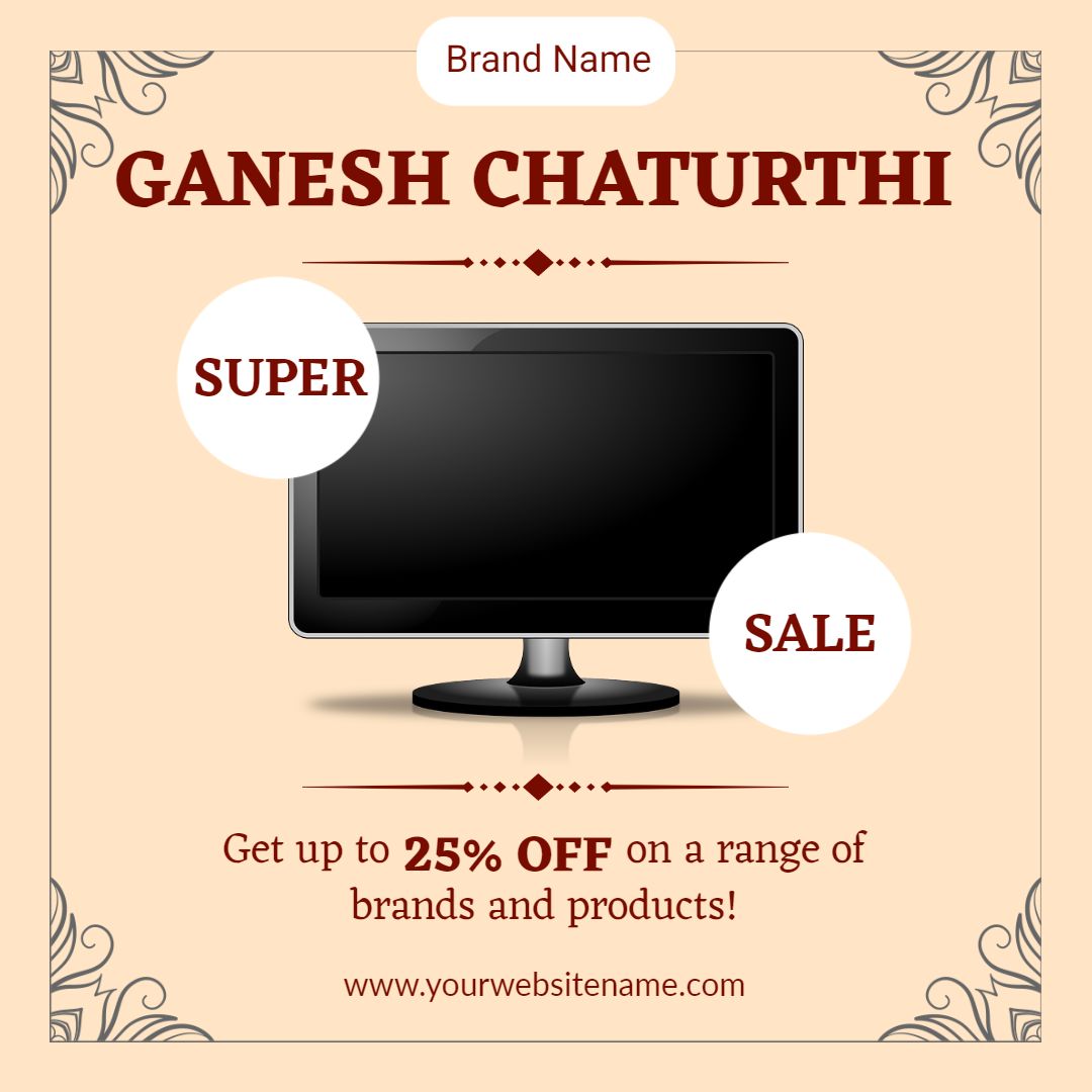 Festive Ganesh Chaturthi Sale Promotion with Discounts Ad Template