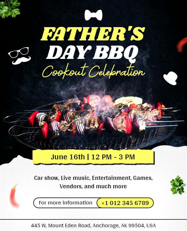 Festive Gastro BBQ Cookout Celebration for Father's Day Poster Template
