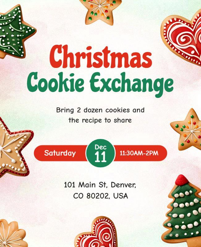Festive Gingerbread Holiday Cookie Sharing Flyer Template