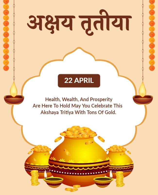 Festive Golden Akshaya Tritiya Celebration Poster Template