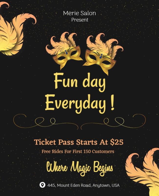 Festive Golden Evening Mask Party Celebration Poster Template