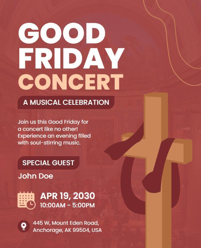 Festive Good Friday Musical Celebration Concert Poster Template
