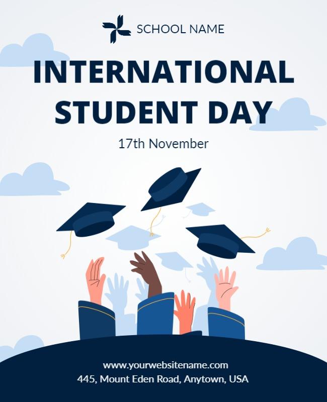 Festive Graduation Cap Celebration for Student Day Poster Template