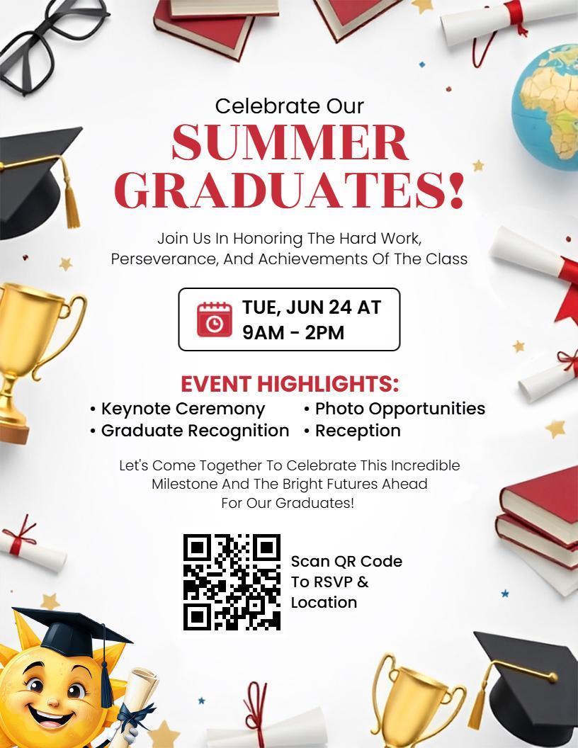 Festive Graduation Celebration Event Flyer Template