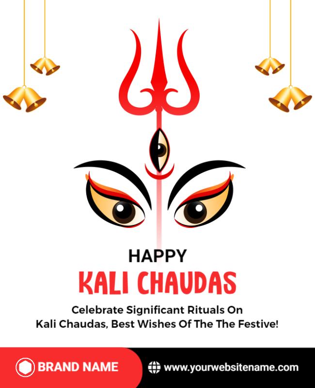 Festive Graphic Design for Happy Kali Chaudas Party Poster Template