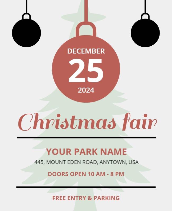 Festive Green Christmas Fair Celebration Poster Template