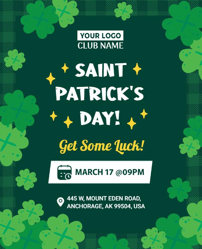 Festive Green Saint Patrick's Day Celebration Poster Template