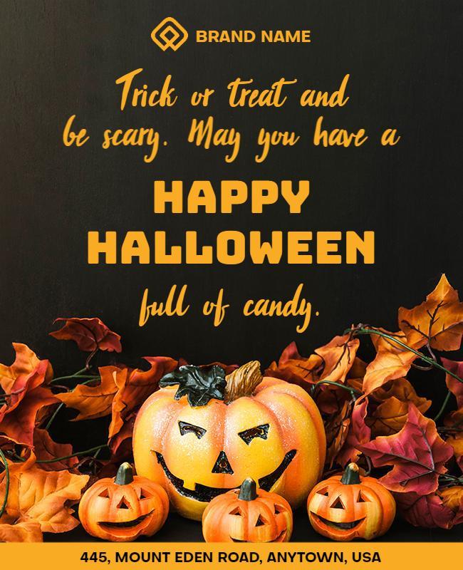 Festive Halloween Pumpkin Decorations for Trunk or Treat Flyer Template