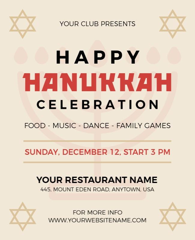 Festive Hanukkah Celebration with Symbolic Star Design Poster Template