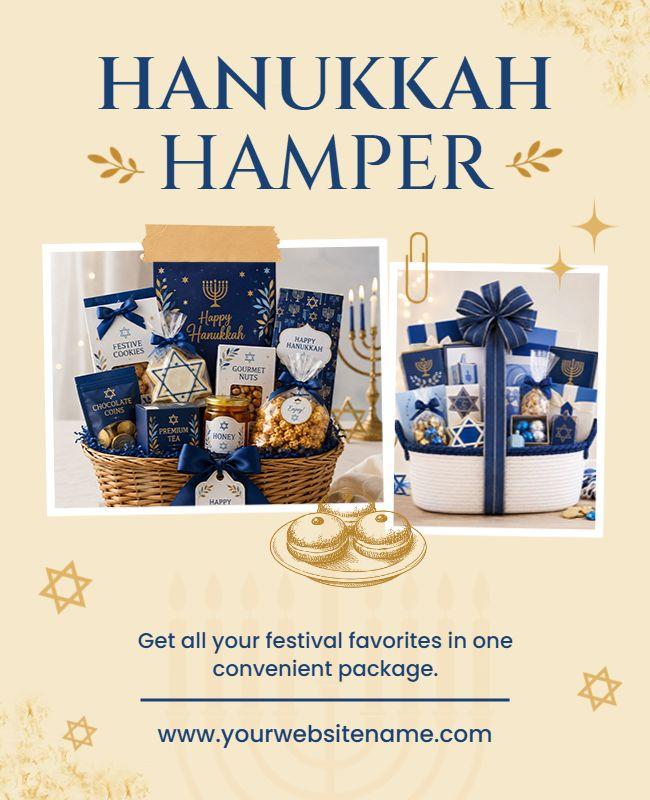 Festive Hanukkah Gift Hamper Poster Template