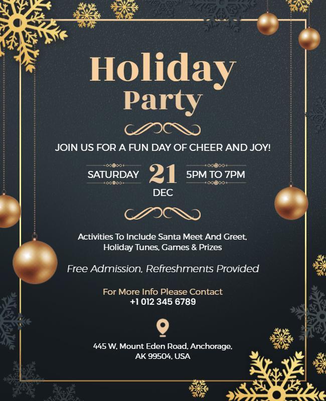 Festive Holiday Celebration Invitation Flyer Template