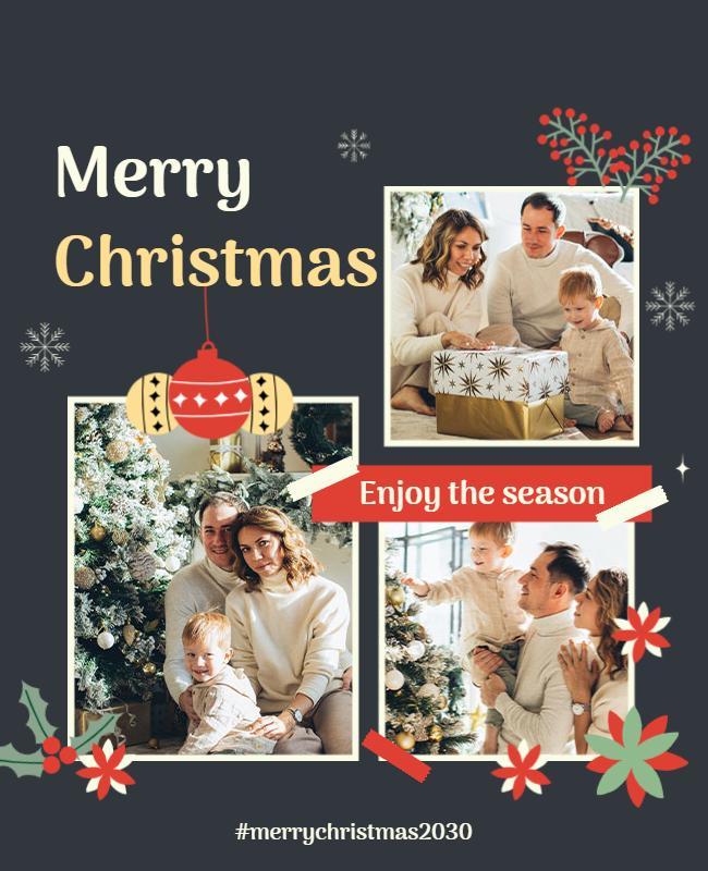 Festive Holiday Family Christmas Celebration Poster Template