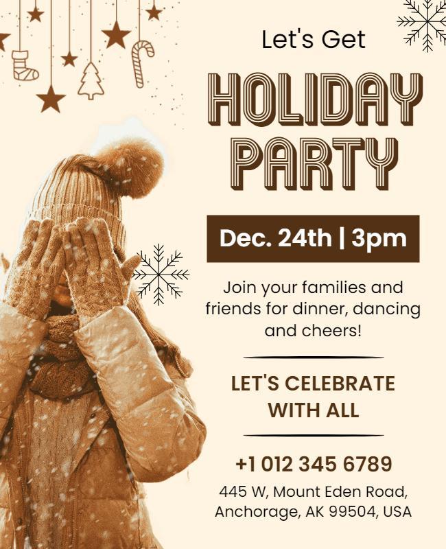 Festive Holiday Gathering Celebration Flyer Template