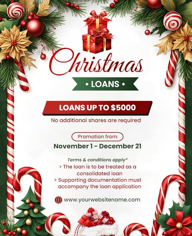 Festive Holiday Loans Promotional Flyer Template