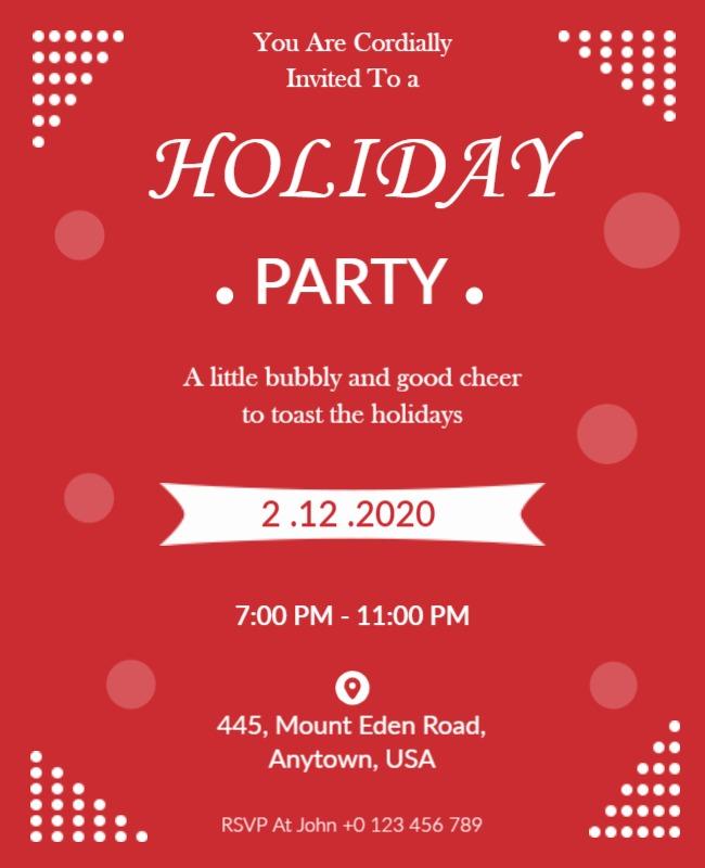 Festive Holiday Party Celebration Flyer Template