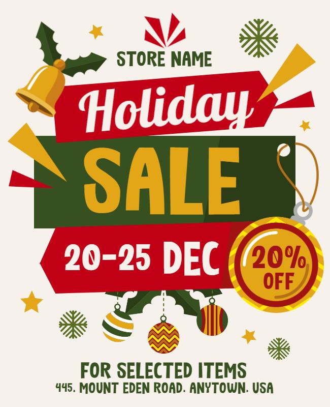 Festive Holiday Sale Event Flyer Template