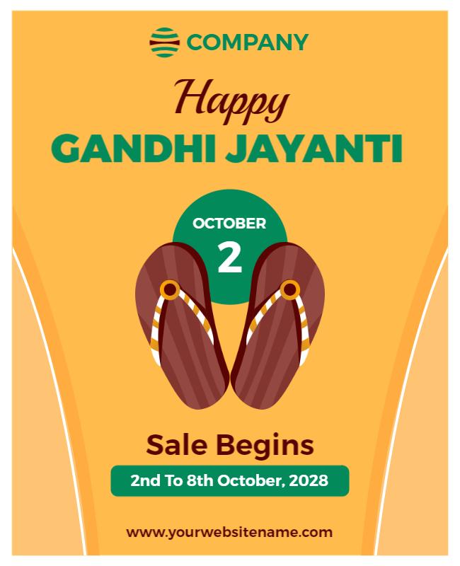 Festive Illustration for Gandhi Jayanti Sale Poster Template