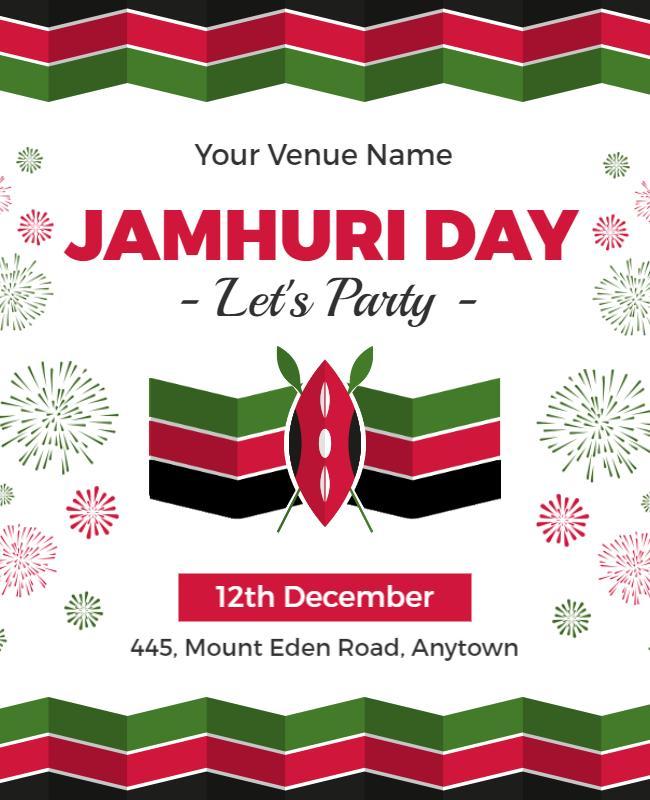 Festive Kenyan Colors Jamhuri Day Celebration Poster Template