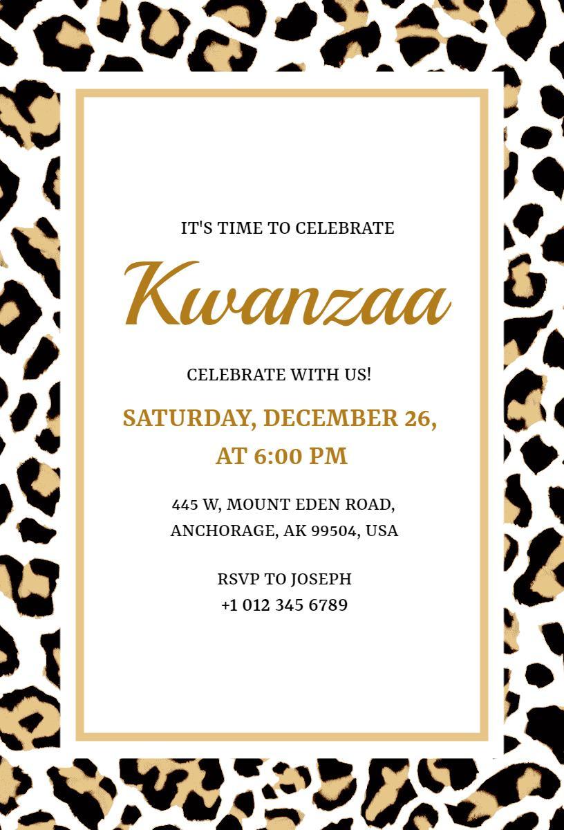 Festive Kwanzaa Celebration Cultural Festival Invitation Template
