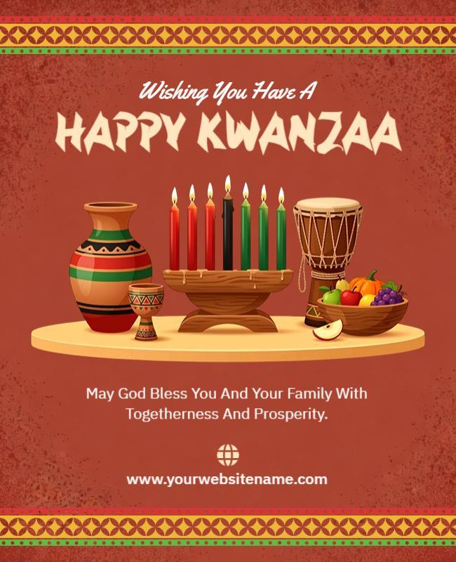 Festive Kwanzaa Greeting Poster Template