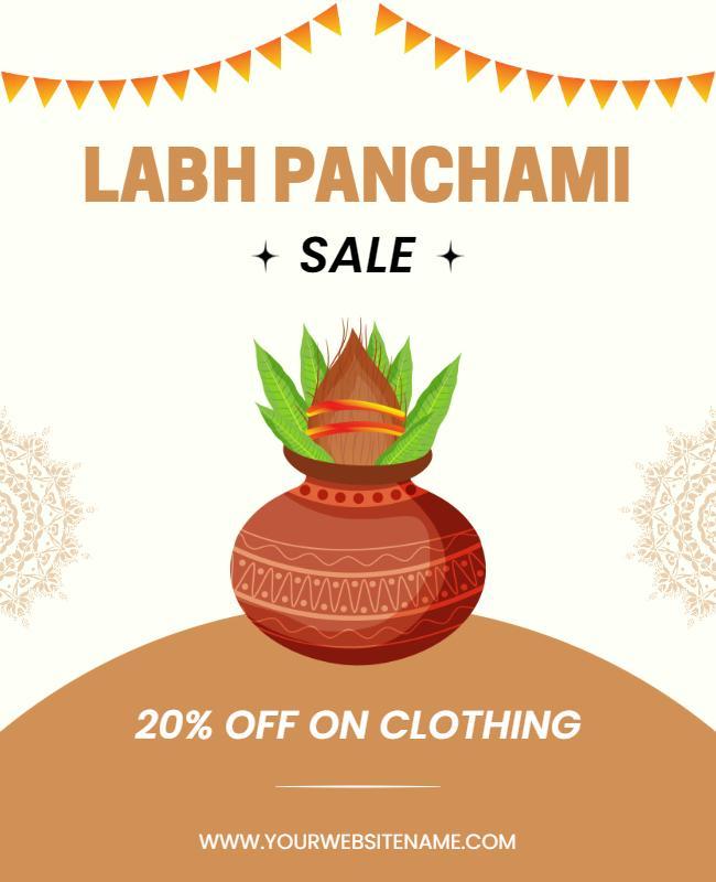 Festive Laabh Panchami Sale with Colorful Decoration Poster Template