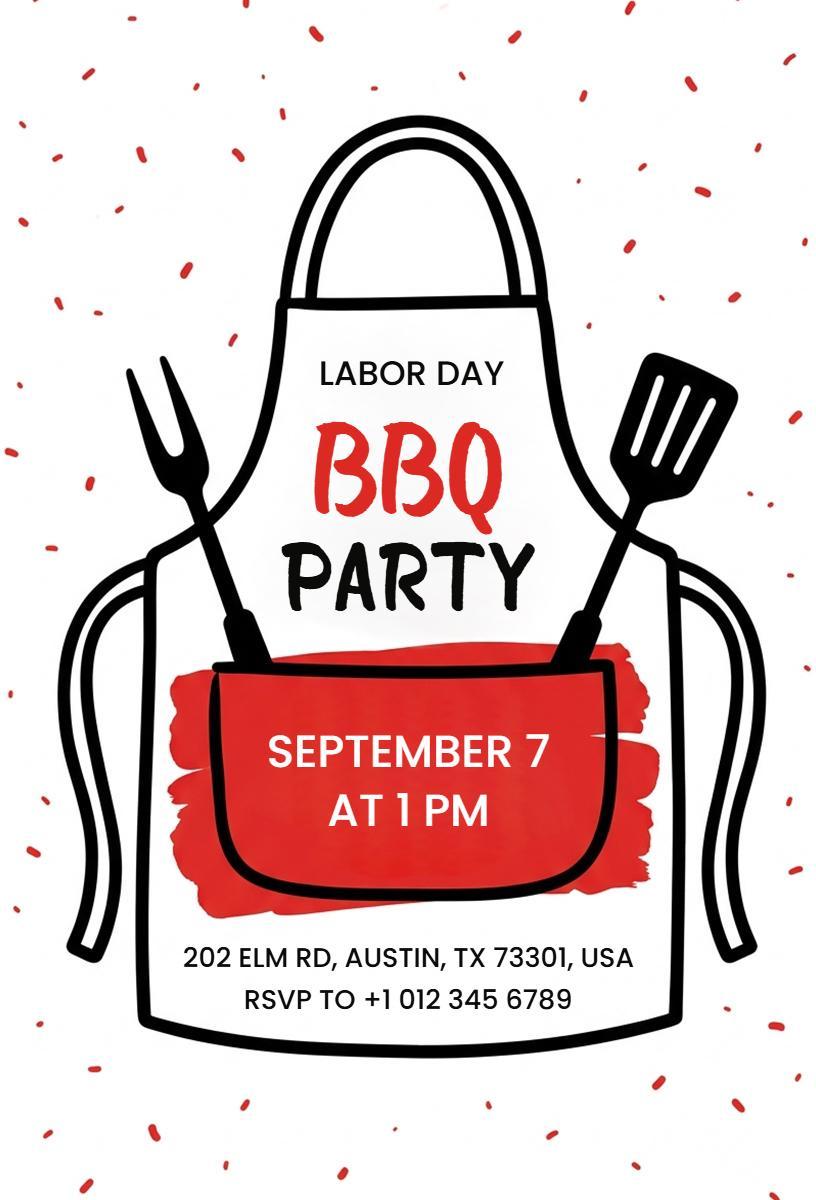 Festive Labor Day BBQ Gathering Celebration Invitation Template