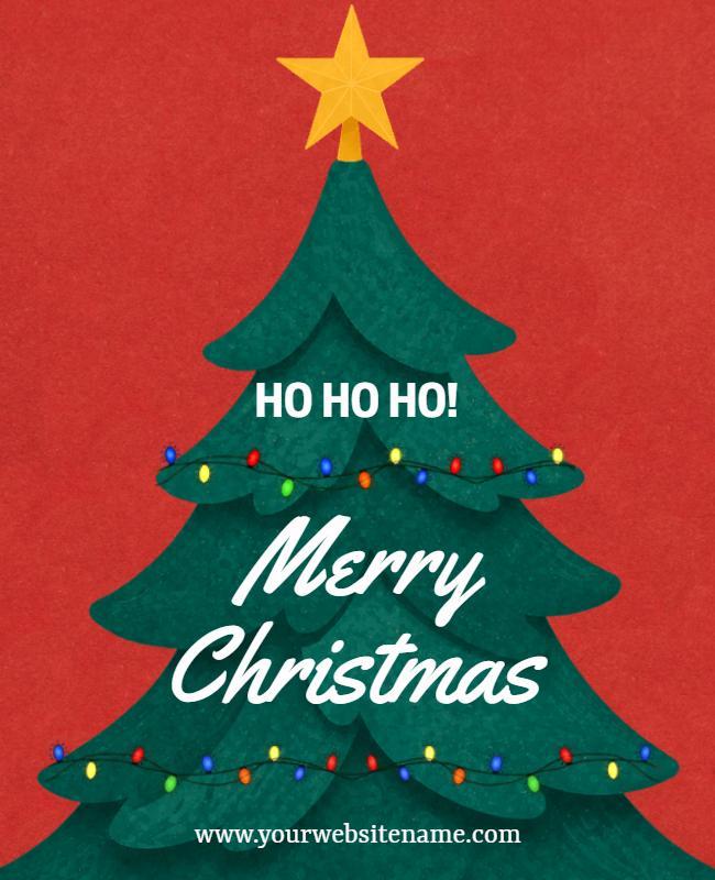 Festive Merry Christmas Greetings Poster Template