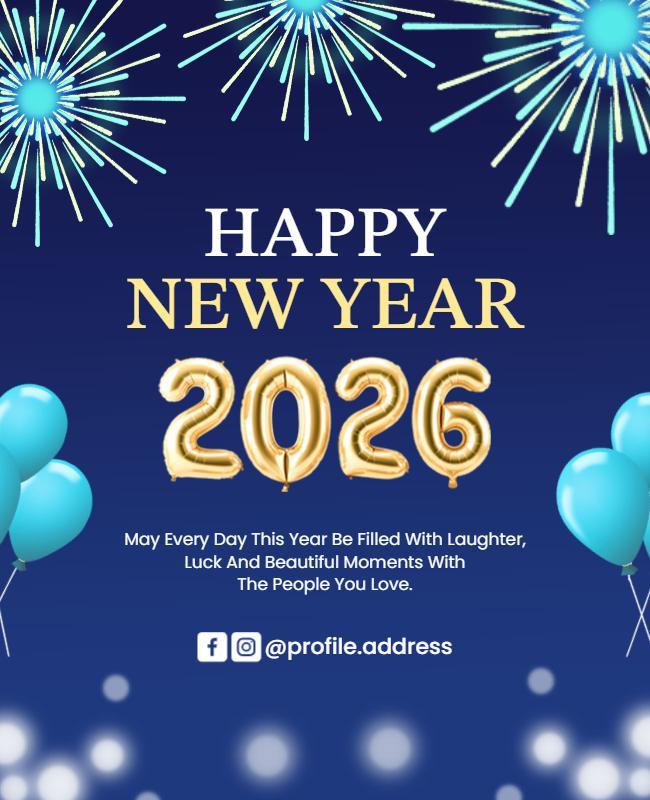 Festive New Year 2026 Event Flyer Template