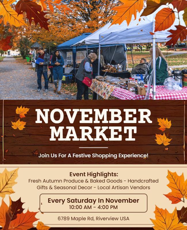 Festive November Market Flyer Template