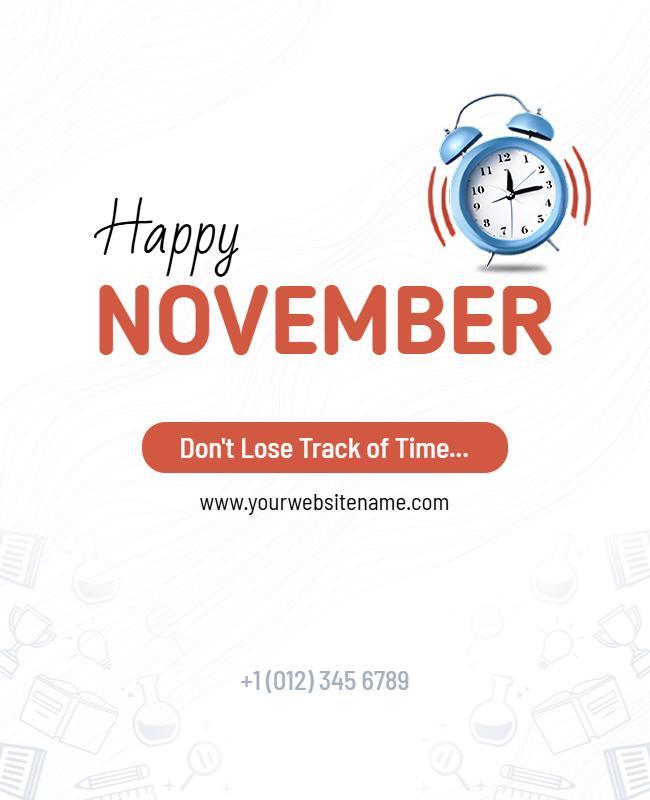Festive November Month Announcement Flyer Template
