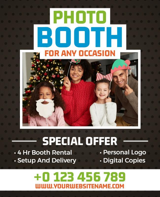 Festive Photo Booth Rental Offer Flyer Template