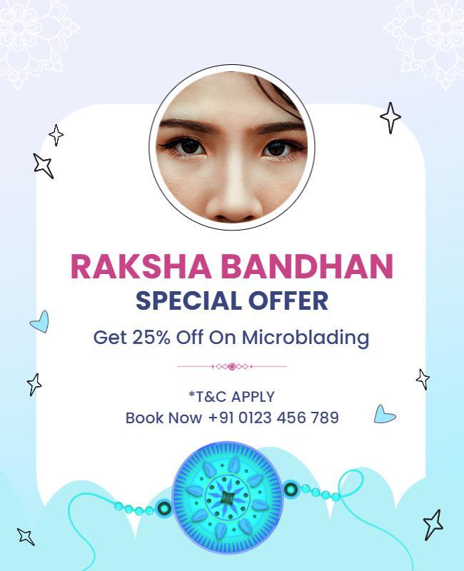 Festive Raksha Bandhan Special Offer for Microblading Poster Template