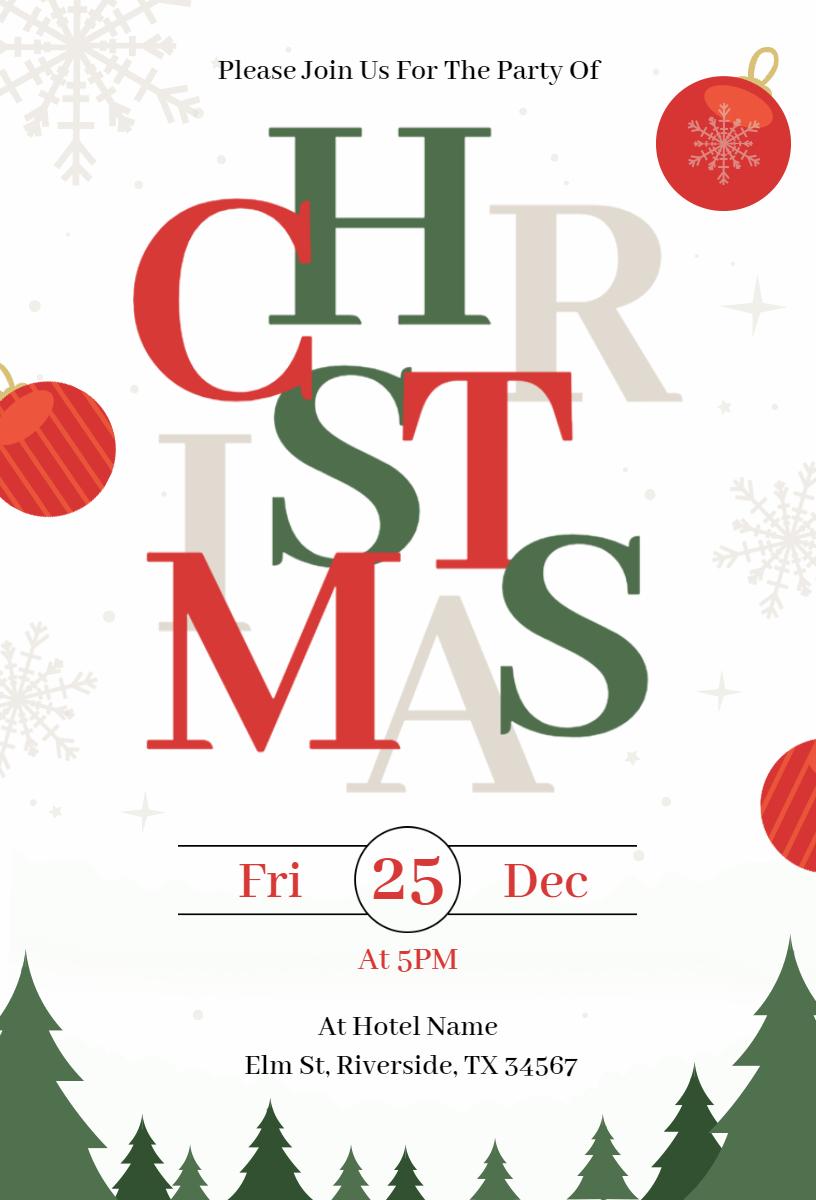 Festive Red and Green Christmas Celebration Invitation Template