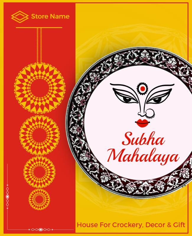 Festive Red and Yellow Cultural Decorative Store Poster Template