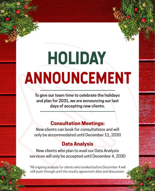Festive Red Holiday Announcement Services Poster Template