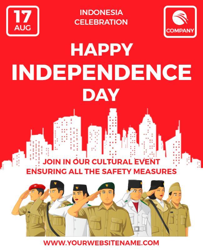 Festive Red Independence Day Celebration Poster Template