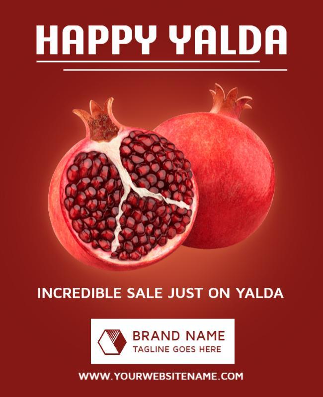 Festive Red Yalda Celebration Sale Poster Template
