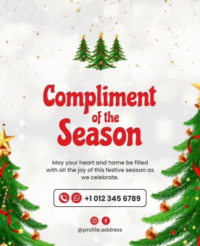 Festive Season Holiday Greetings Flyer Template